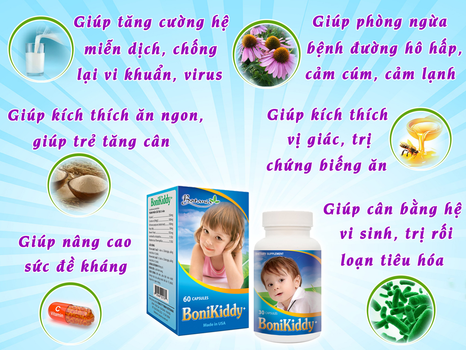 Tác dụng toàn diện của BoniKiddy +